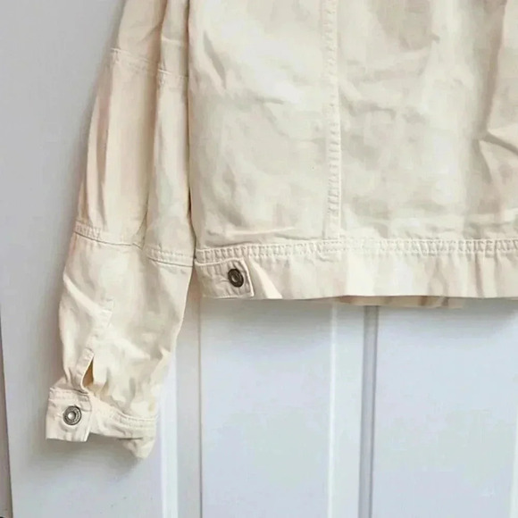 Free People Rumors Denim Jacket in Ivory Size Small OB933373 - Picture 11 of 15
